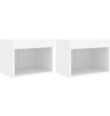 VidaXL Nachtkastjes met LED's 2 st wandgemonteerd wit