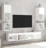 VidaXL Nachtkastjes met LED's 2 st wandgemonteerd wit
