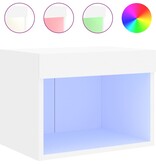 VidaXL Nachtkastje met LED's wandgemonteerd wit