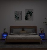 vidaXL Nachtkastjes met LED's 2 st wandgemonteerd bruineikenkleurig