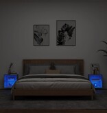 vidaXL Nachtkastjes met LED's 2 st wandgemonteerd betongrijs