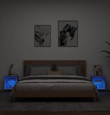 VidaXL Nachtkastjes met LED's 2 st wandgemonteerd sonoma eikenkleurig