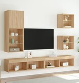 VidaXL Nachtkastjes met LED's 2 st wandgemonteerd sonoma eikenkleurig