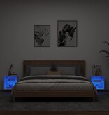 VidaXL Nachtkastjes met LED's 2 st wandgemonteerd wit