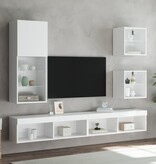 VidaXL Nachtkastjes met LED's 2 st wandgemonteerd wit