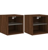 VidaXL Tv-wandmeubels met LED 2 st 30x28,5x30 cm bruineikenkleurig