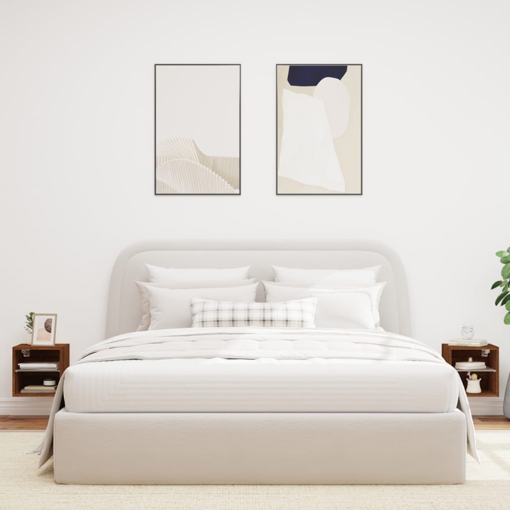 VidaXL Tv-wandmeubels met LED 2 st 30x28,5x30 cm bruineikenkleurig