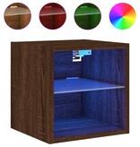 VidaXL Tv-wandmeubel met LED-verlichting 30x28,5x30 cm bruineikenkleur