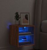 VidaXL Tv-wandmeubel met LED-verlichting 30x28,5x30 cm bruineikenkleur