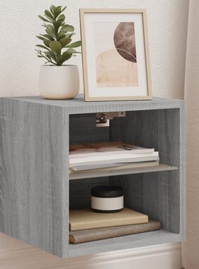 VidaXL Tv-wandmeubel met LED-verlichting 30x28,5x30 cm grijs sonoma