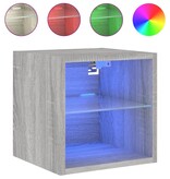 VidaXL Tv-wandmeubel met LED-verlichting 30x28,5x30 cm grijs sonoma