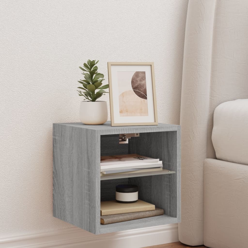 VidaXL Tv-wandmeubel met LED-verlichting 30x28,5x30 cm grijs sonoma