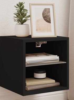 VidaXL Tv-wandmeubels met LED-verlichting 2 st 30x28,5x30 cm zwart