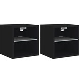VidaXL Tv-wandmeubels met LED-verlichting 2 st 30x28,5x30 cm zwart