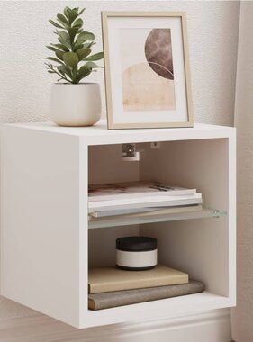 VidaXL Tv-meubel met LED-verlichting 30x28,5x30 cm wit