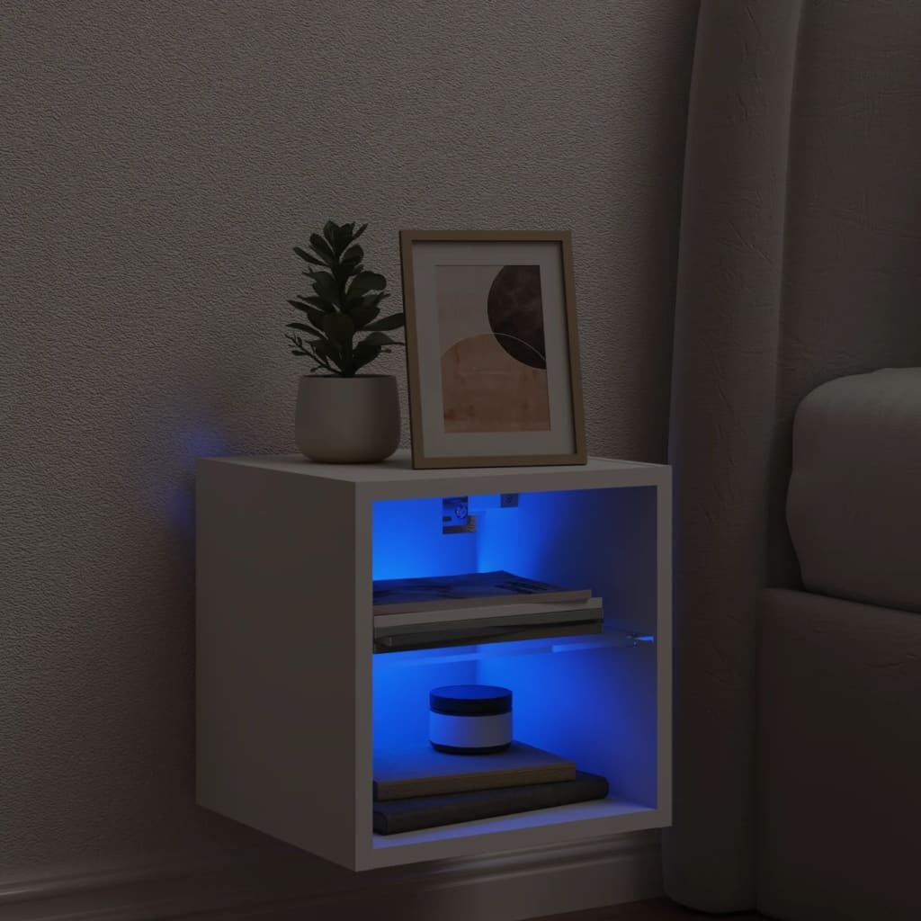 VidaXL Tv-meubel met LED-verlichting 30x28,5x30 cm wit