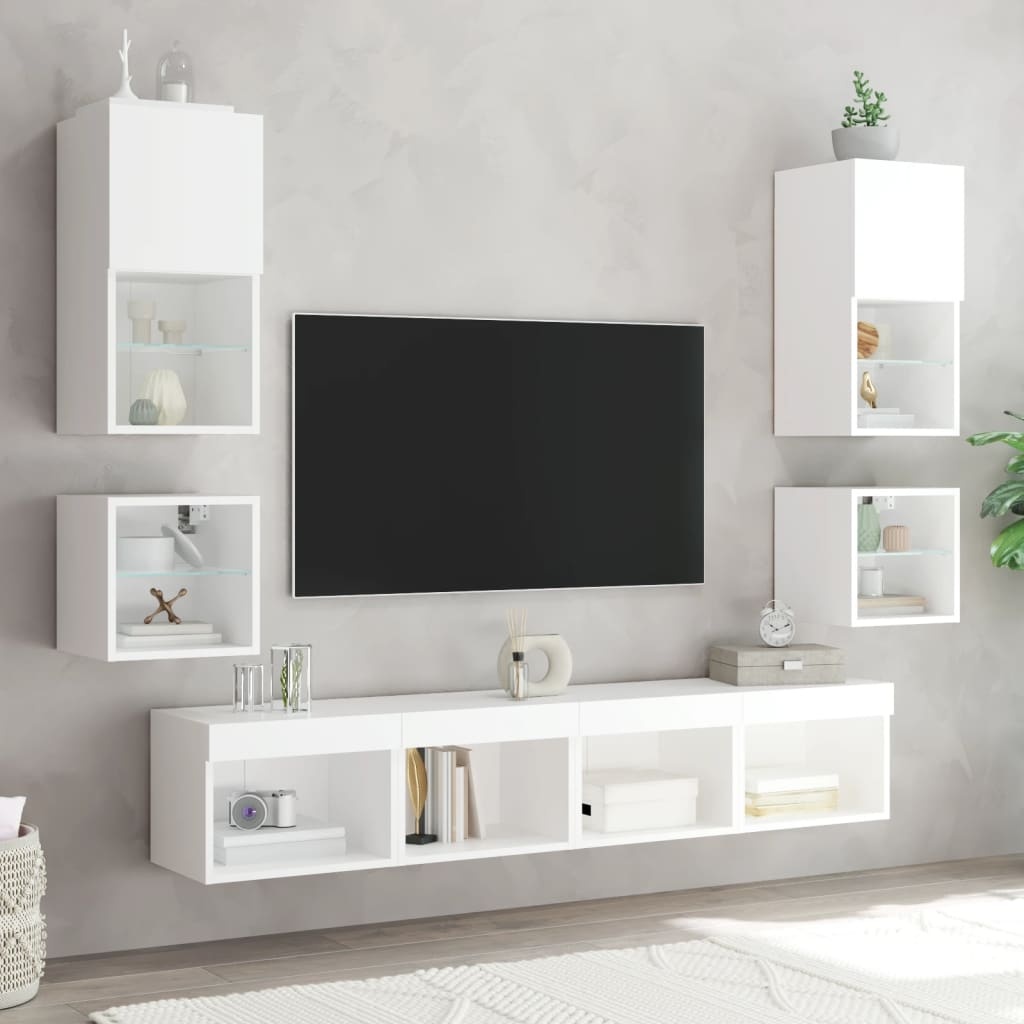 VidaXL Tv-meubel met LED-verlichting 30x28,5x30 cm wit