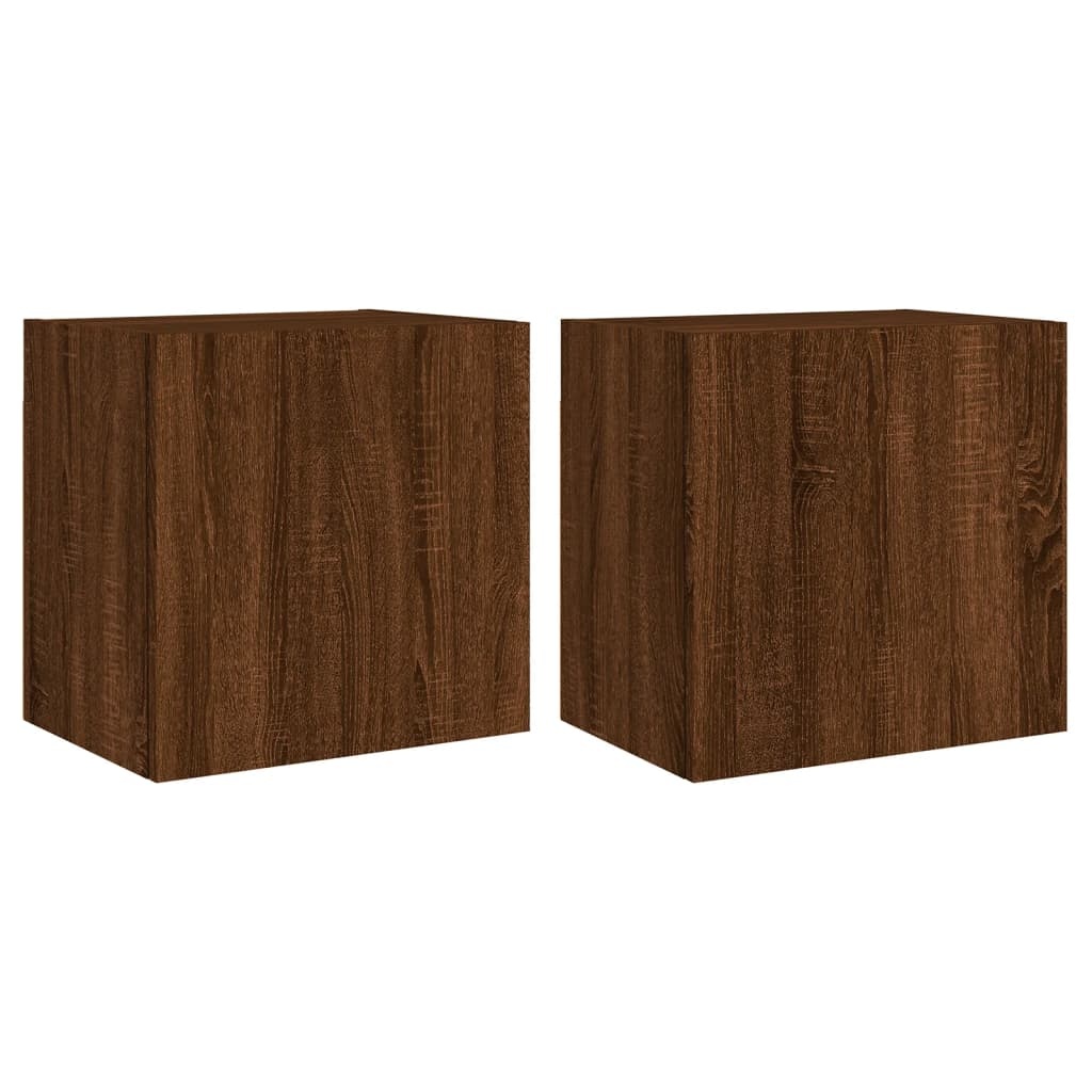 VidaXL Tv-wandmeubels 2 st 40,5x30x40 cm bewerkt hout bruineikenkleur