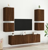 VidaXL Tv-wandmeubels 2 st 40,5x30x40 cm bewerkt hout bruineikenkleur