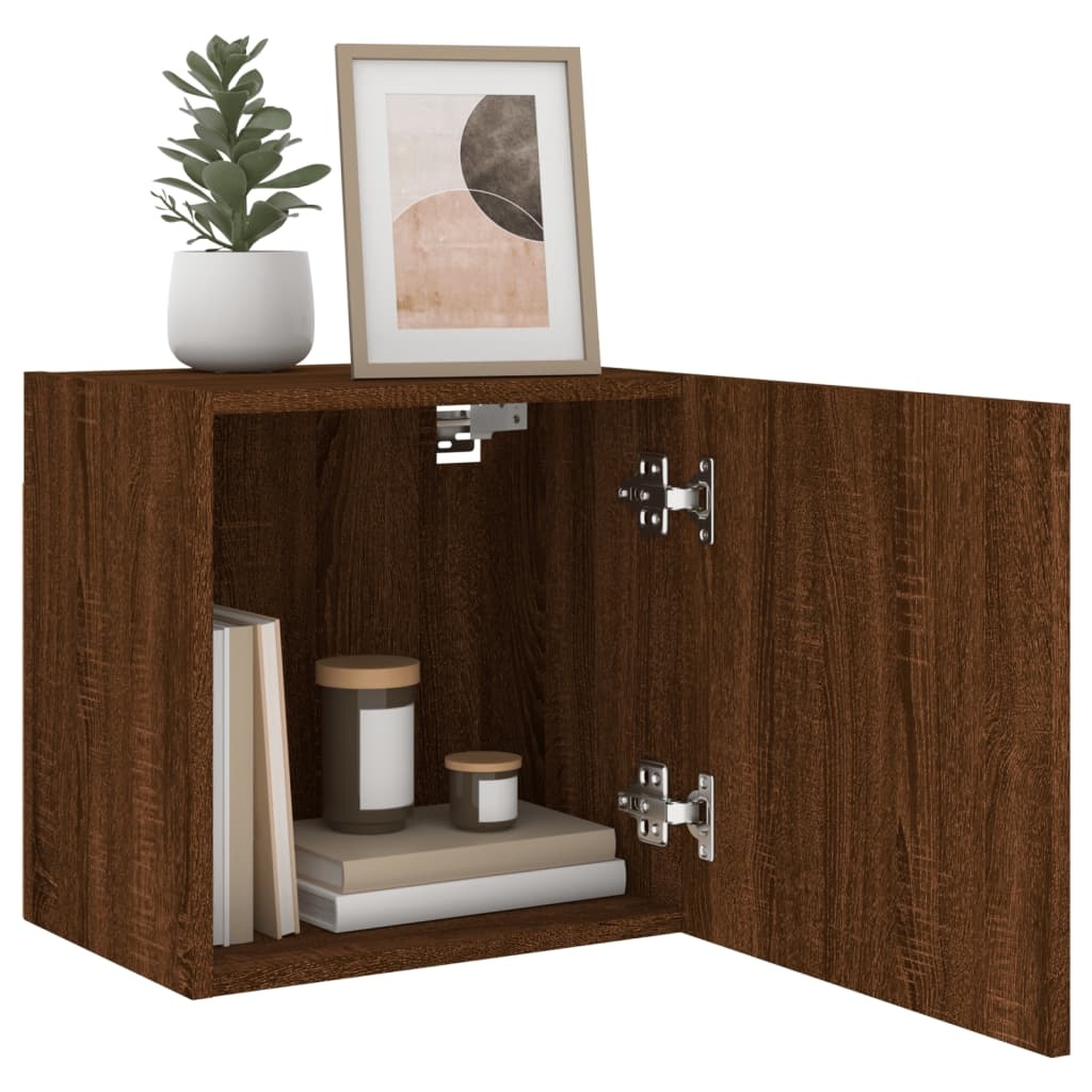 VidaXL Tv-wandmeubels 2 st 40,5x30x40 cm bewerkt hout bruineikenkleur