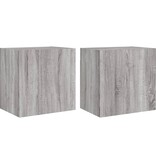 VidaXL Tv-wandmeubels 2 st 40,5x30x40 cm hout grijs sonoma