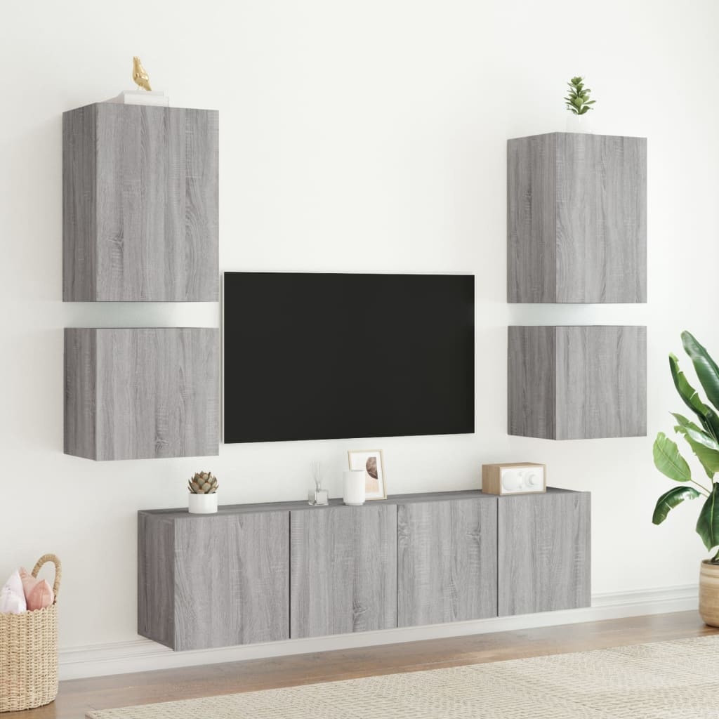 VidaXL Tv-wandmeubels 2 st 40,5x30x40 cm hout grijs sonoma