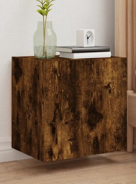 VidaXL Tv-wandmeubels 2 st 40,5x30x40 cm bewerkt hout gerookt eiken