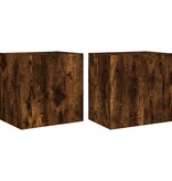 VidaXL Tv-wandmeubels 2 st 40,5x30x40 cm bewerkt hout gerookt eiken