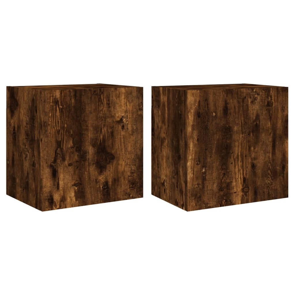 VidaXL Tv-wandmeubels 2 st 40,5x30x40 cm bewerkt hout gerookt eiken