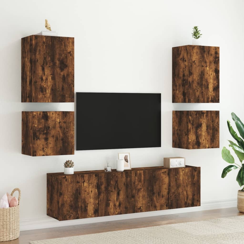 VidaXL Tv-wandmeubel 40,5x30x40 cm bewerkt hout gerookt eikenkleurig