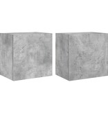 VidaXL Tv-wandmeubels 2 st 40,5x30x40 cm bewerkt hout betongrijs
