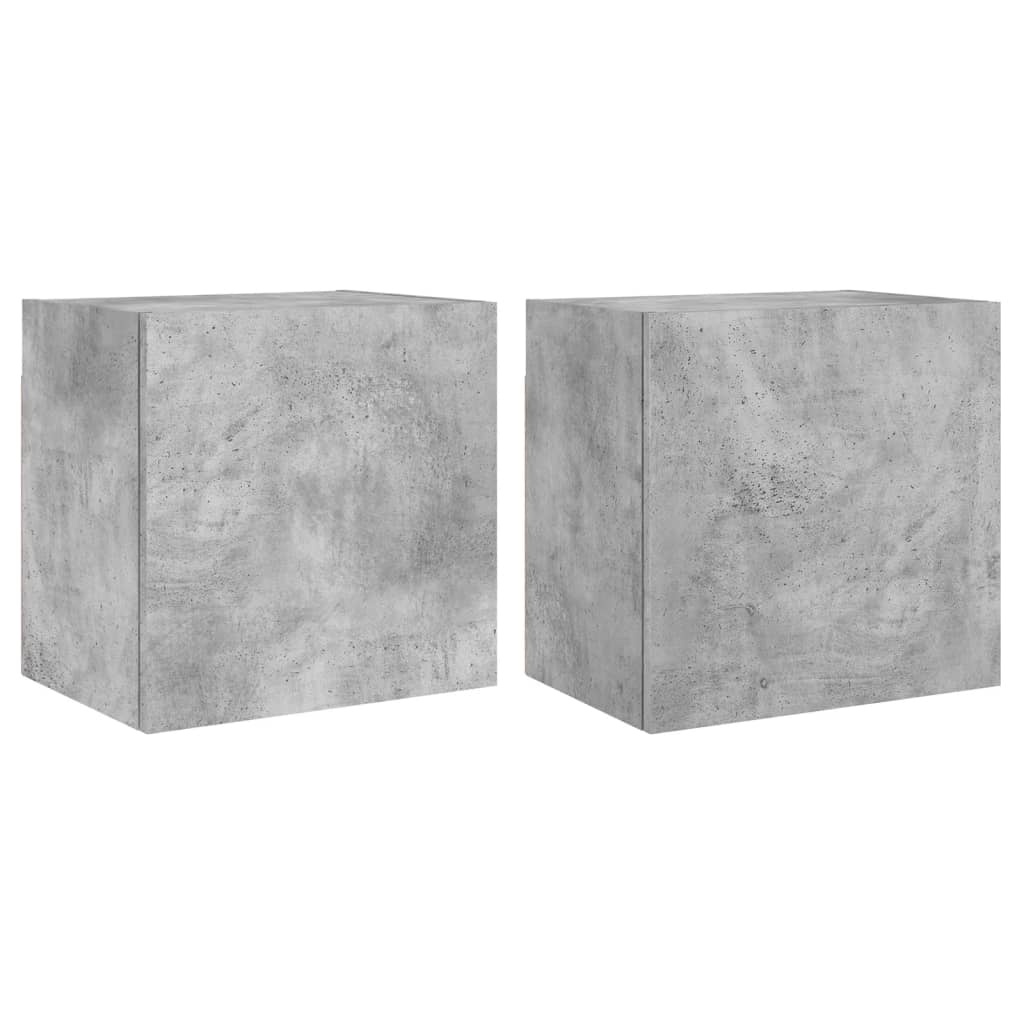 VidaXL Tv-wandmeubels 2 st 40,5x30x40 cm bewerkt hout betongrijs