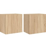 VidaXL Tv-wandmeubels 2 st 40,5x30x40 cm hout sonoma eikenkleurig