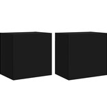 VidaXL Tv-wandmeubels 2 st 40,5x30x40 cm bewerkt hout zwart