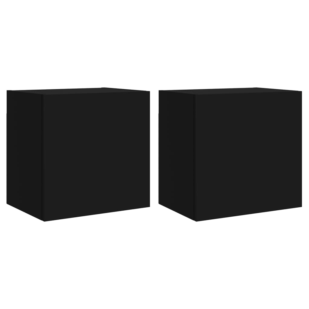VidaXL Tv-wandmeubels 2 st 40,5x30x40 cm bewerkt hout zwart