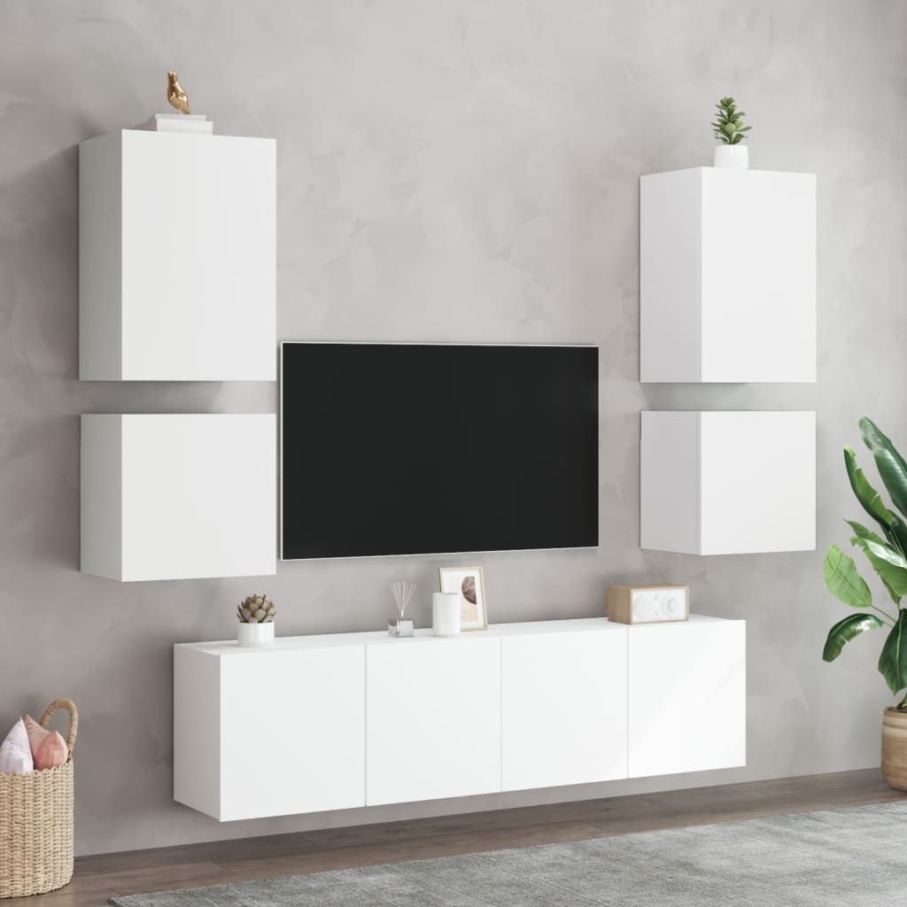 VidaXL Tv-wandmeubels 2 st 40,5x30x40 cm bewerkt hout wit