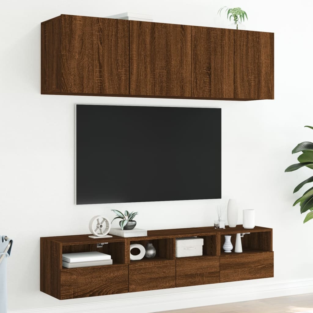 VidaXL Tv-wandmeubel 40x30x30 cm bewerkt hout bruineikenkleurig