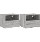 VidaXL Tv-wandmeubels 2 st 40x30x30 cm bewerkt hout grijs sonoma