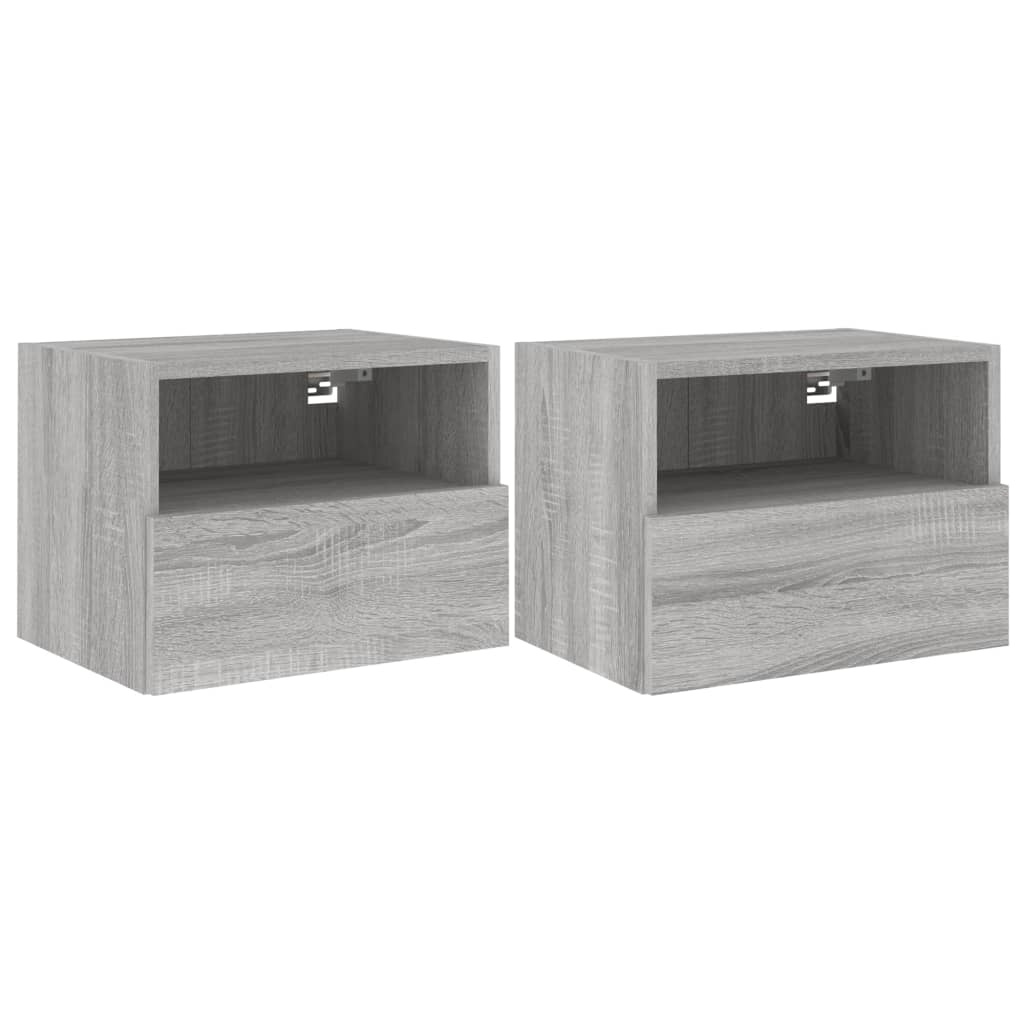 VidaXL Tv-wandmeubels 2 st 40x30x30 cm bewerkt hout grijs sonoma