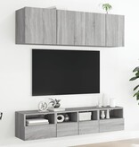 VidaXL Tv-wandmeubels 2 st 40x30x30 cm bewerkt hout grijs sonoma