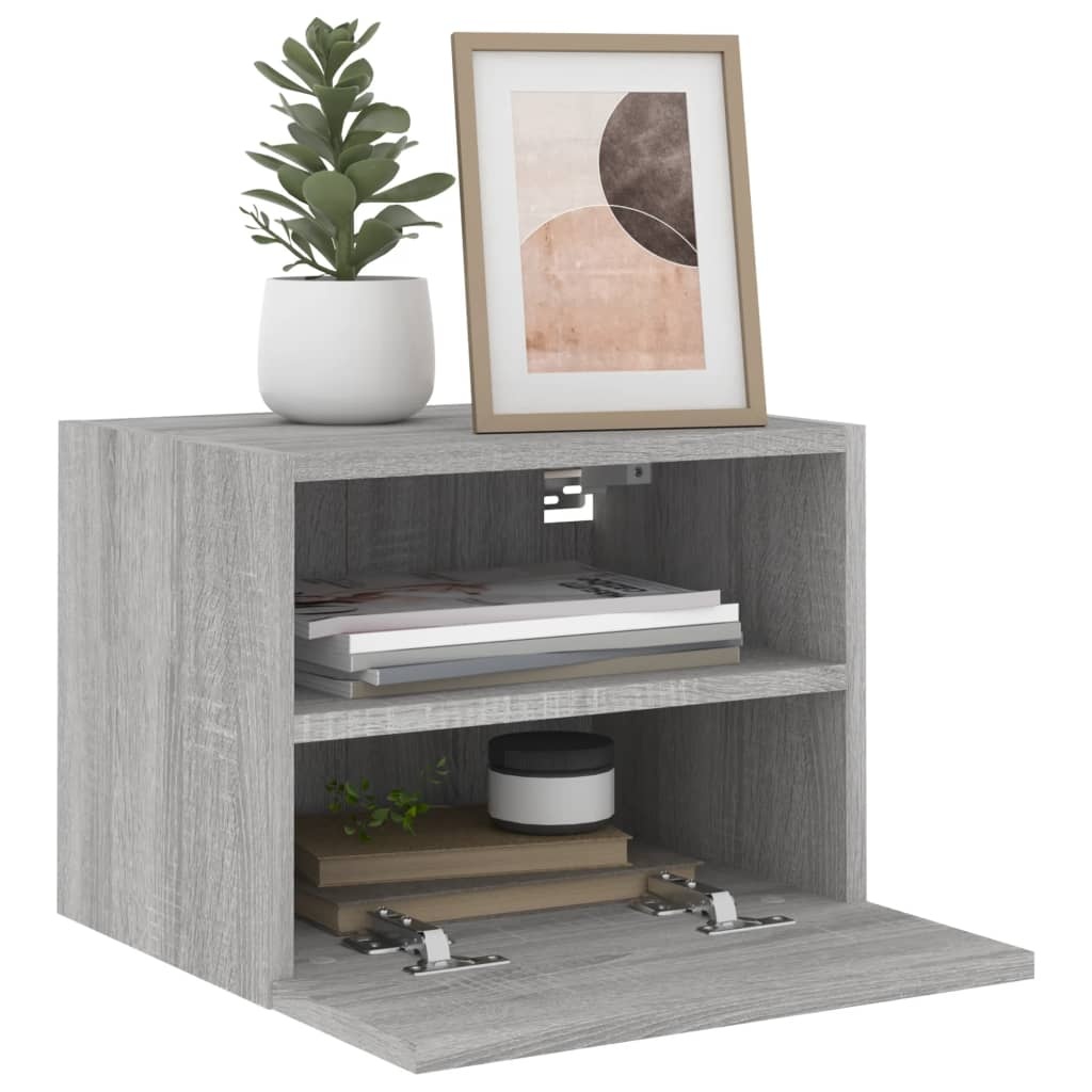 VidaXL Tv-wandmeubels 2 st 40x30x30 cm bewerkt hout grijs sonoma