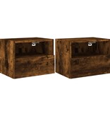 VidaXL Tv-wandmeubels 2 st 40x30x30 cm bewerkt hout gerookt eikenkleur