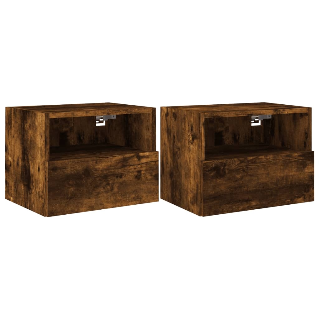 VidaXL Tv-wandmeubels 2 st 40x30x30 cm bewerkt hout gerookt eikenkleur