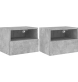 VidaXL Tv-wandmeubels 2 st 40x30x30 cm bewerkt hout betongrijs
