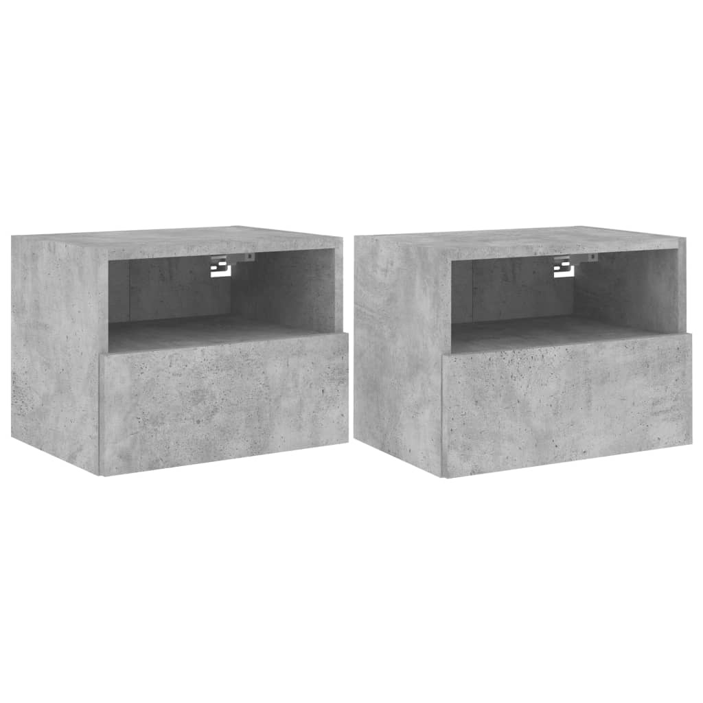 VidaXL Tv-wandmeubels 2 st 40x30x30 cm bewerkt hout betongrijs