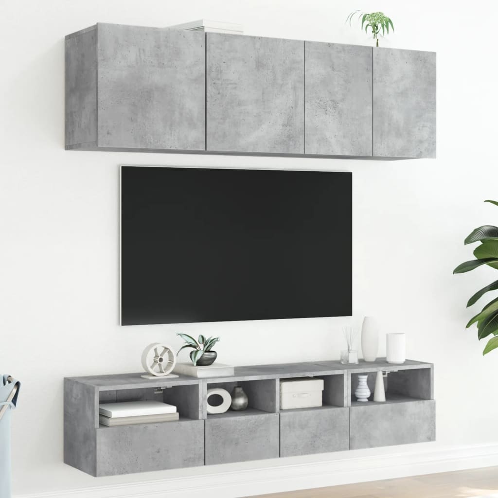 VidaXL Tv-wandmeubels 2 st 40x30x30 cm bewerkt hout betongrijs