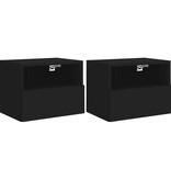 VidaXL Tv-wandmeubels 2 st 40x30x30 cm bewerkt hout zwart