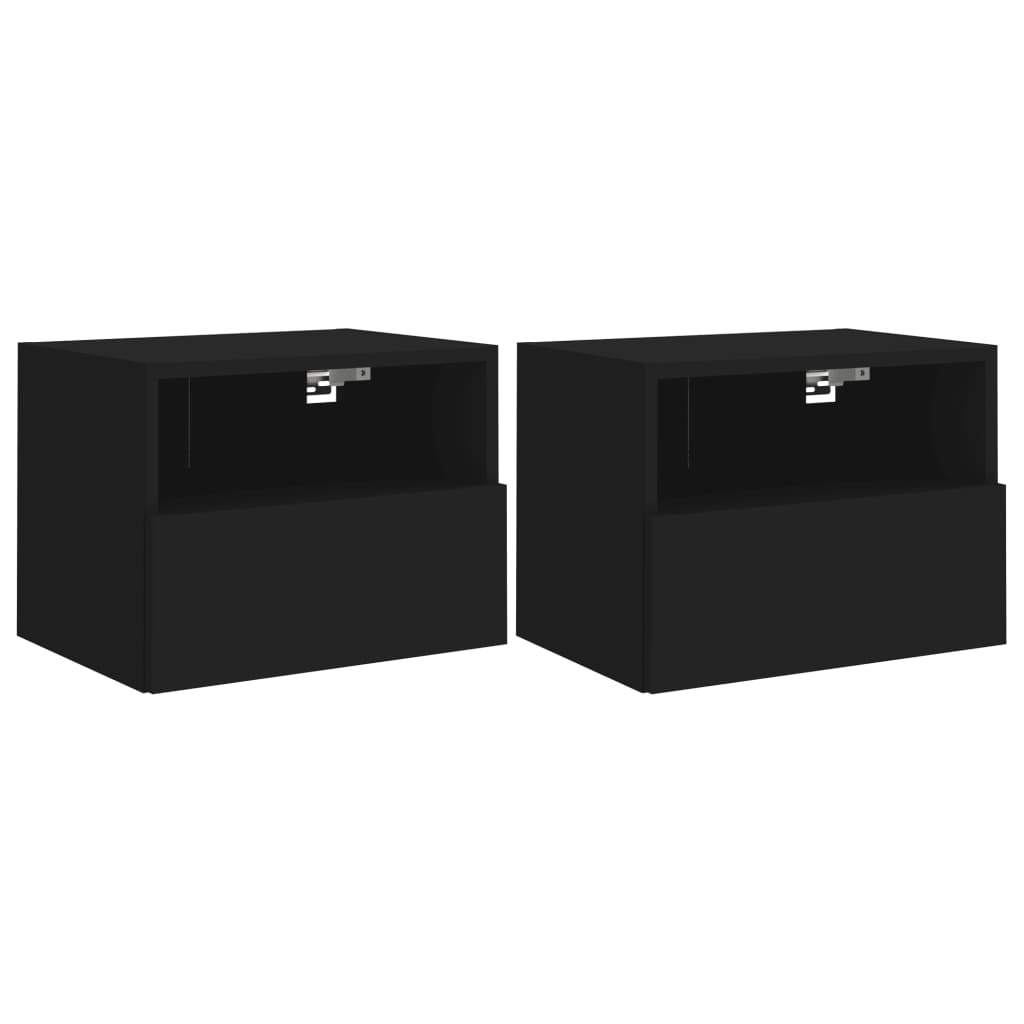 VidaXL Tv-wandmeubels 2 st 40x30x30 cm bewerkt hout zwart