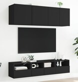 VidaXL Tv-wandmeubels 2 st 40x30x30 cm bewerkt hout zwart