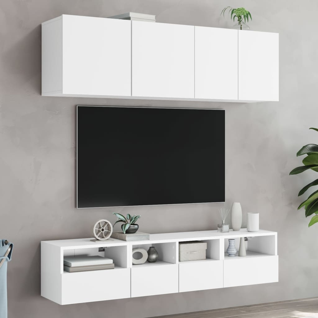 VidaXL Tv-wandmeubels 2 st 40x30x30 cm bewerkt hout wit
